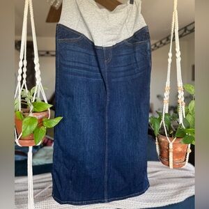 NWT The Main Street Exchange Midi Maternity Denim Skirt